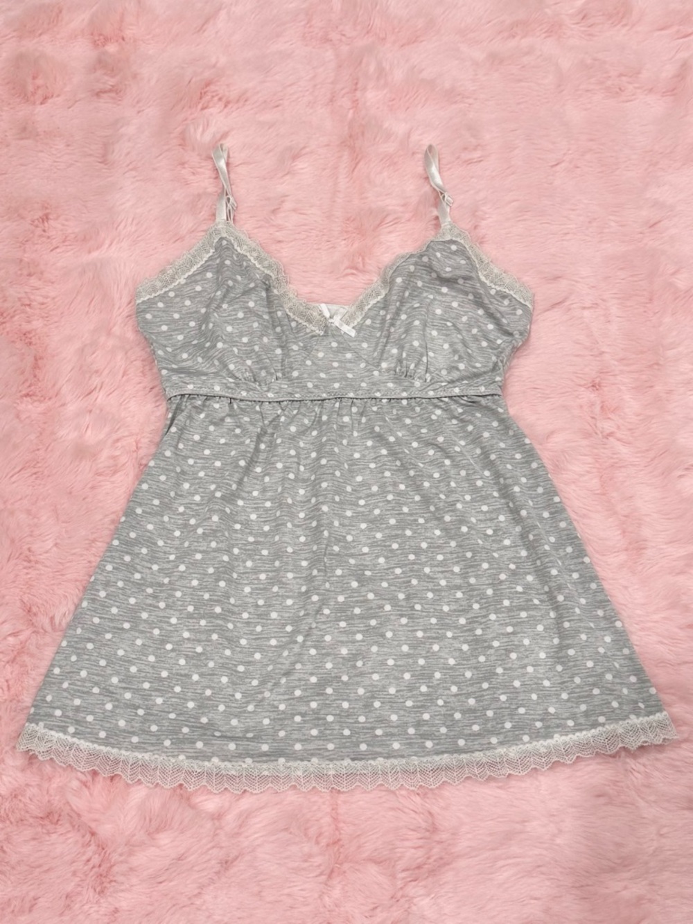 Marilyn Monroe Heather Grey Polka Dot Babydoll Cami Tank